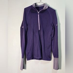 Lululemon wet dry warm 1/2 zipper pullover color purple size 6